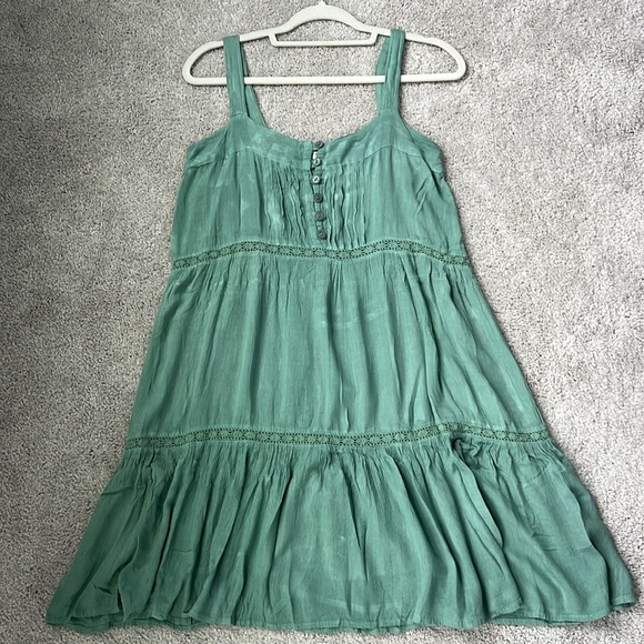 Dusty boho green boutique dress size M - Picture 3 of 8